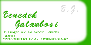 benedek galambosi business card